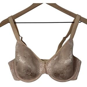 Wacoal Full Coverage Lace Overlay Underwire Bra Beige 36DDD Intimates Comfort